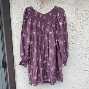 A new day size small purple long sleeve pheasant babydoll dress floral target